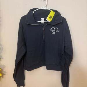 All In Motion Navy Blue Paddle Club Half Zip Cropped Fleece Sweater